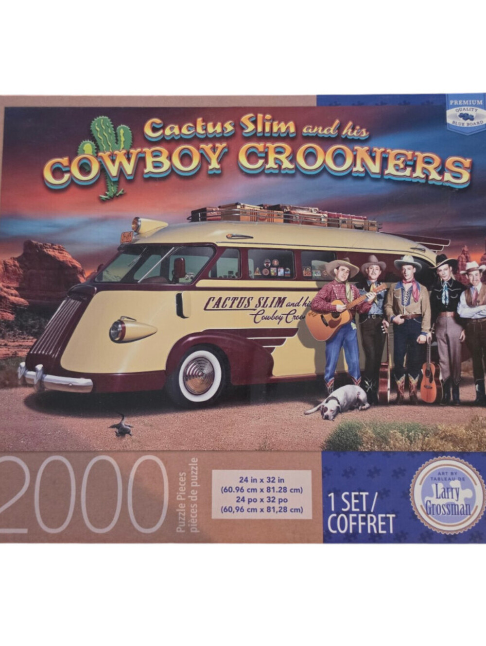 Vtg Milton Bradley Big Ben jigsaw puzzle Cactus Slim and his cowboy Crooners